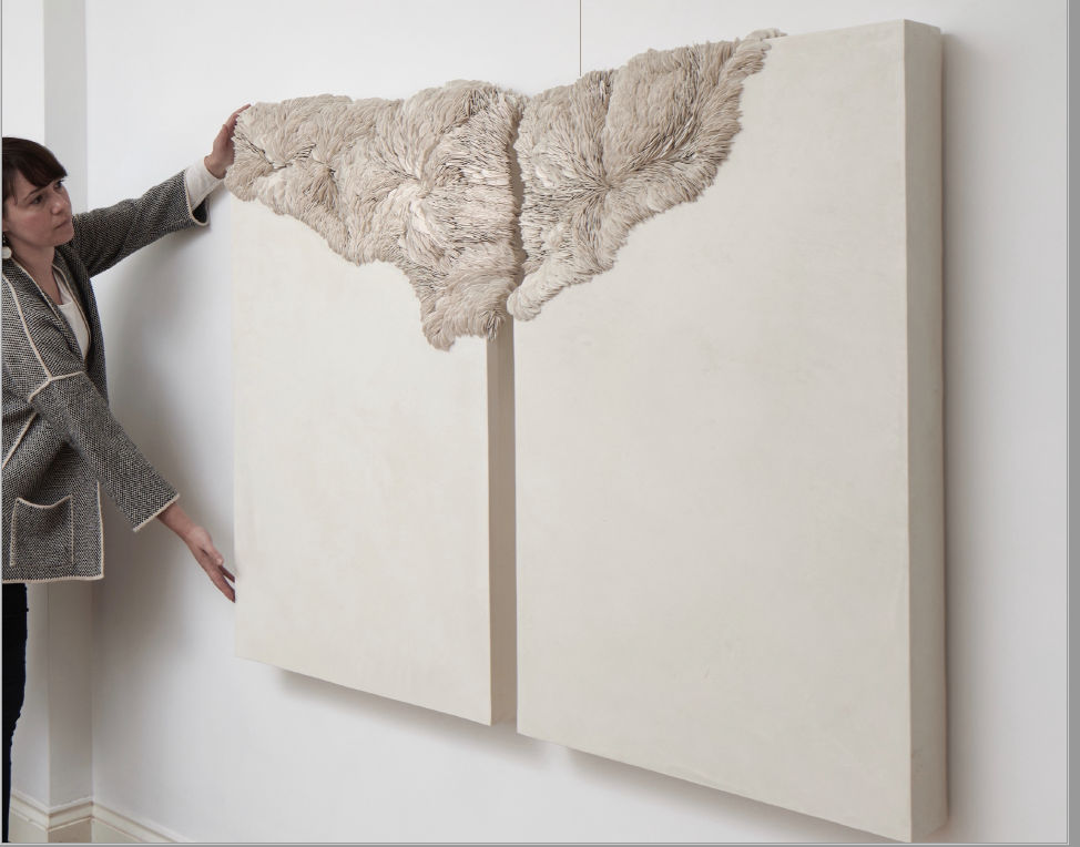 Olivia Walker, Collapsed Diptych in Sand, 2022