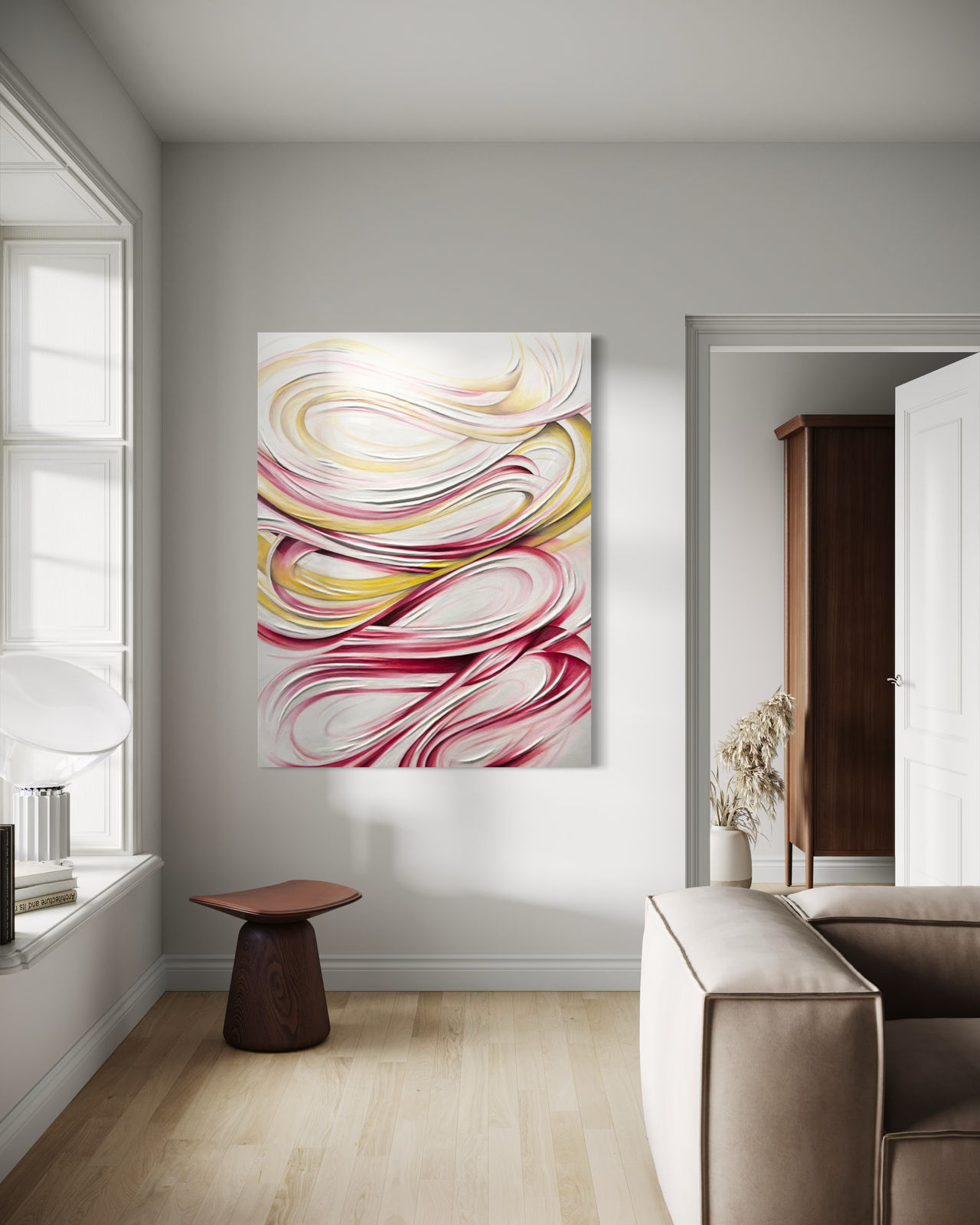 Daniel Anderson, 2D/3D COLOR BANDS II [red/yellow], 2025