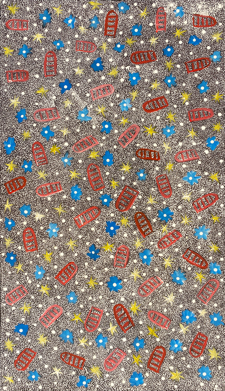 Awelye (Women's Body Paint) by Bethany Nelson Nabanangka, 2022, acrylic on canvas