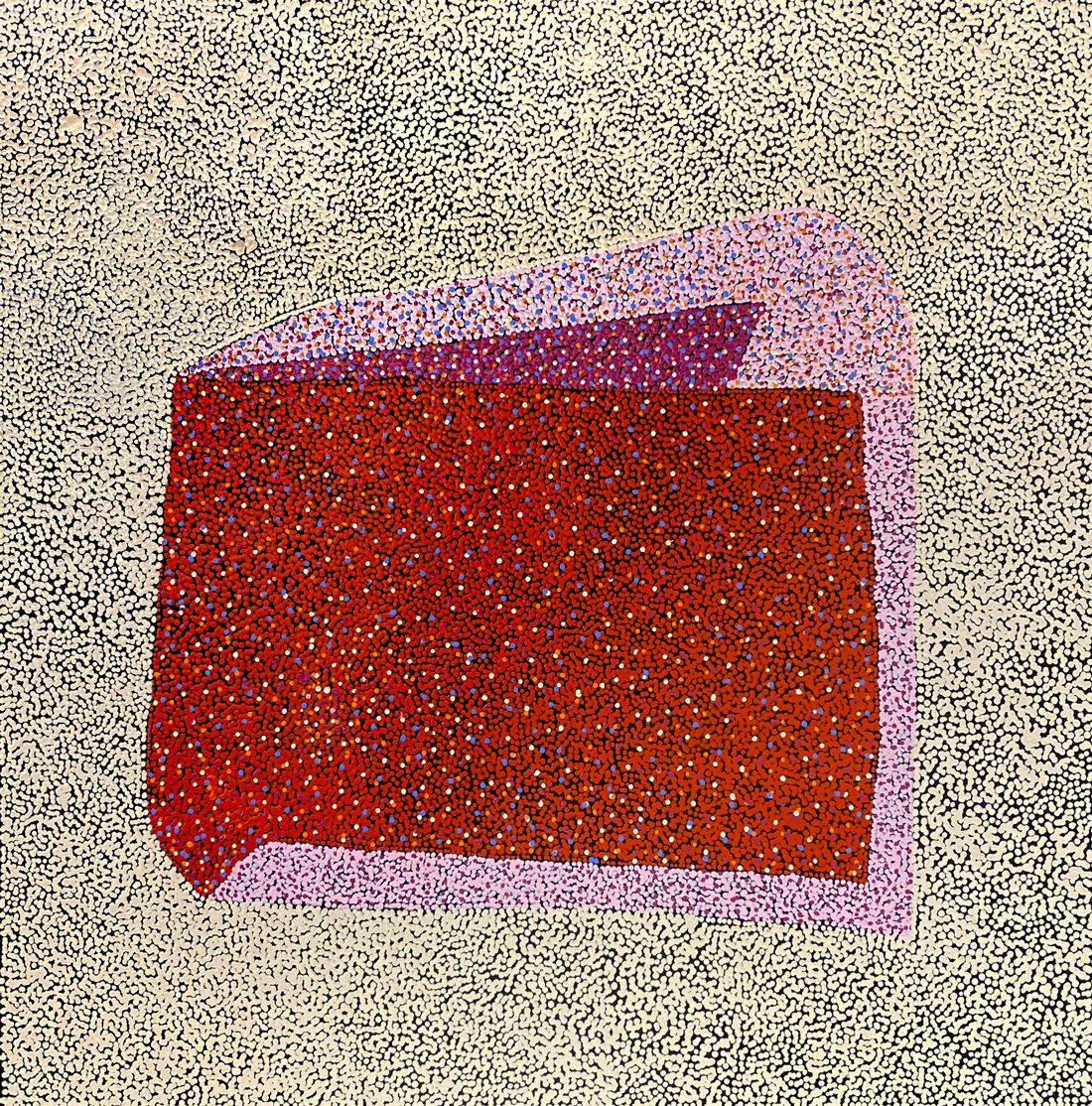 Anwekety (Bush Plum) by Magdeline Payne Nungala, 2024, acrylic on linen, 60 x 60 cm