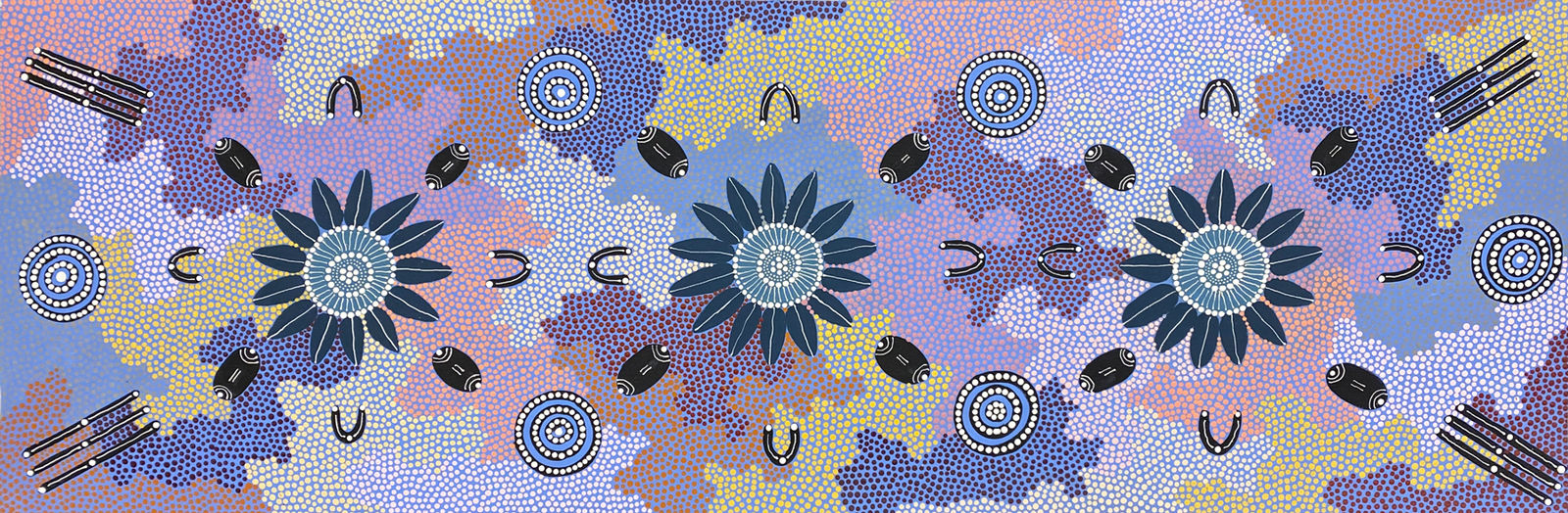 Women Collecting Wild Bush Medicine Seed by Patsy Ross