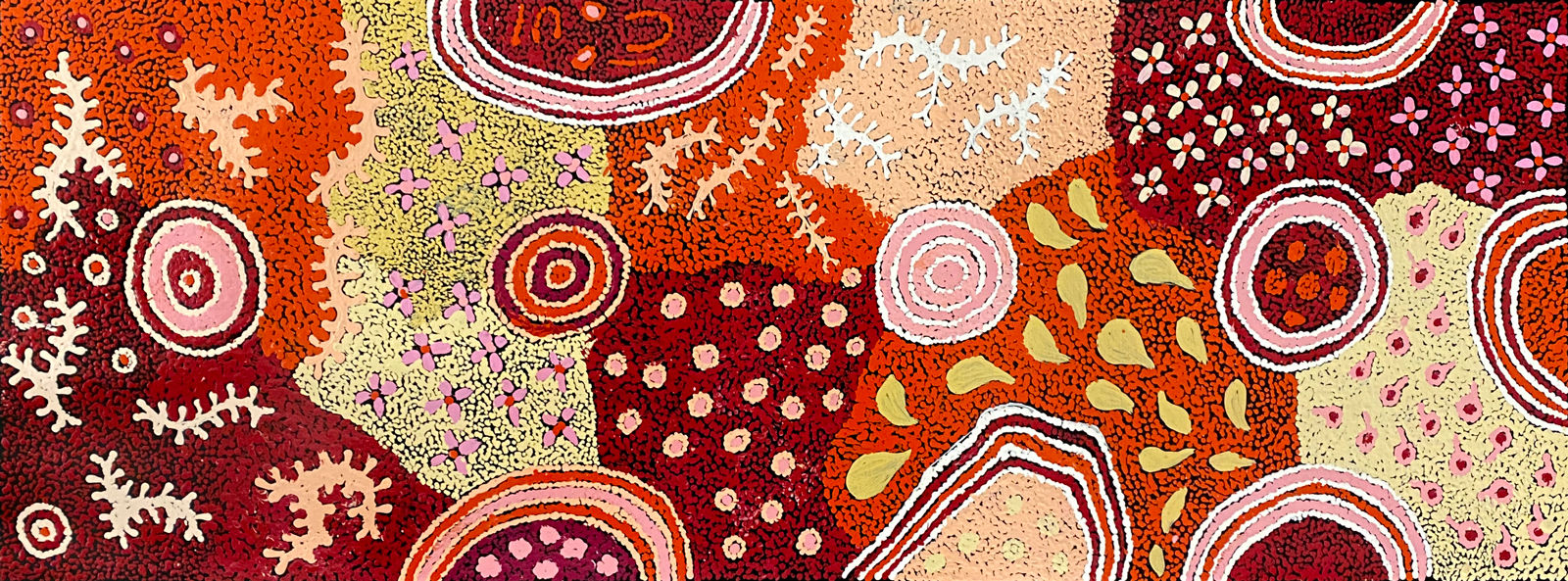 Minyma Malilu by Kay Baker, 2024, acrylic on Belgian linen, 100 x 49 cm