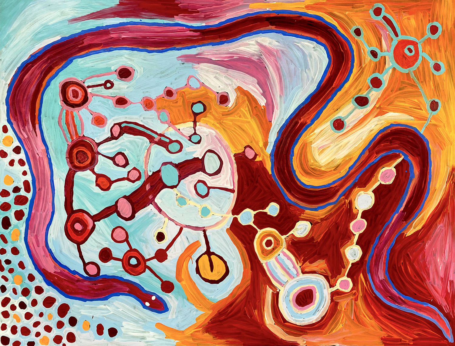 Wanampi (Rainbow Serpent) by Sharon Adamson, 2022