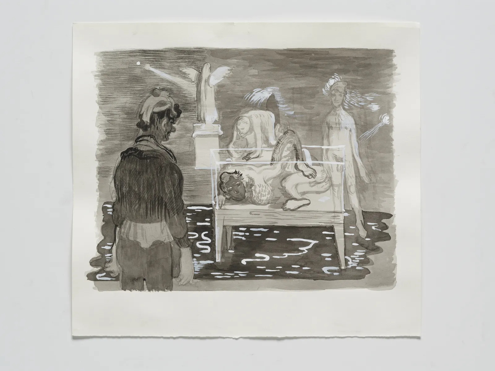 Salman Toor, Museum Boys with Vitrine, 2022