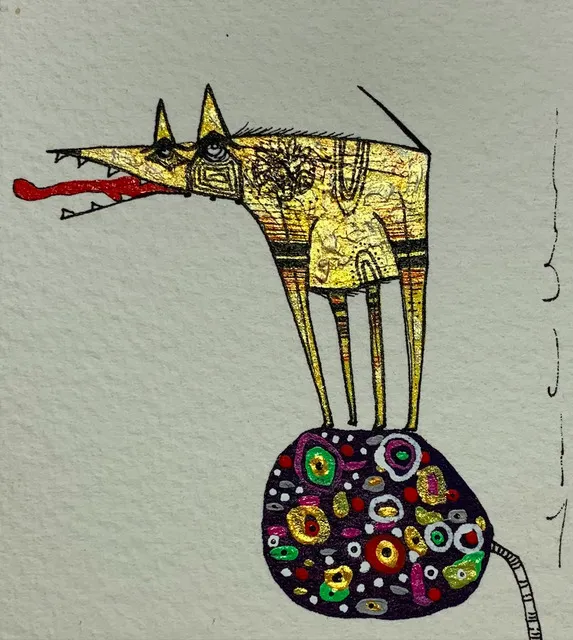 Juan Carlos Vazquez Lima, Yellow Dog with Tongue, 2020