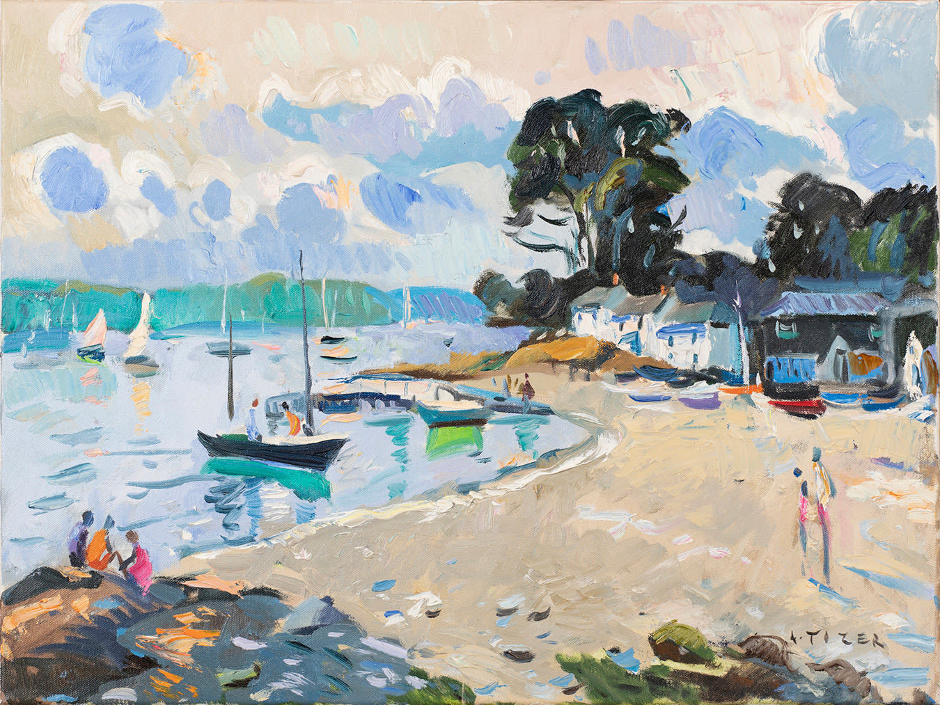 Andrew Tozer, Reflections, Helford Passage Beach, 2022