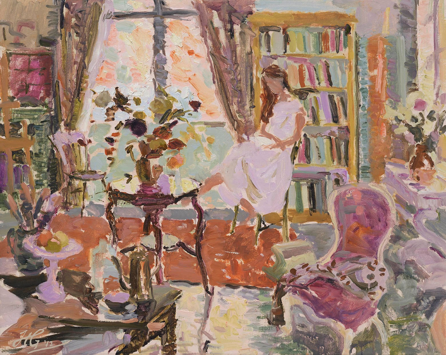 Hugo Grenville, Studio Interior, Morning Light, Girl Reading