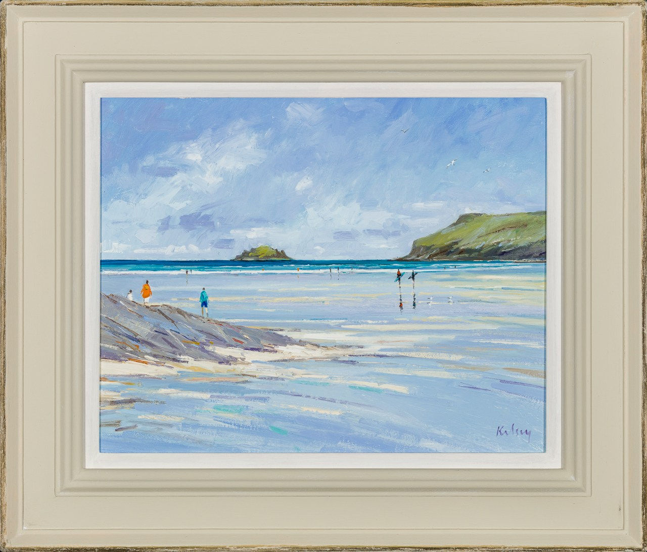 Robert Kelsey DA MUniv PAI FRSA, Surfers on Polzeath Beach