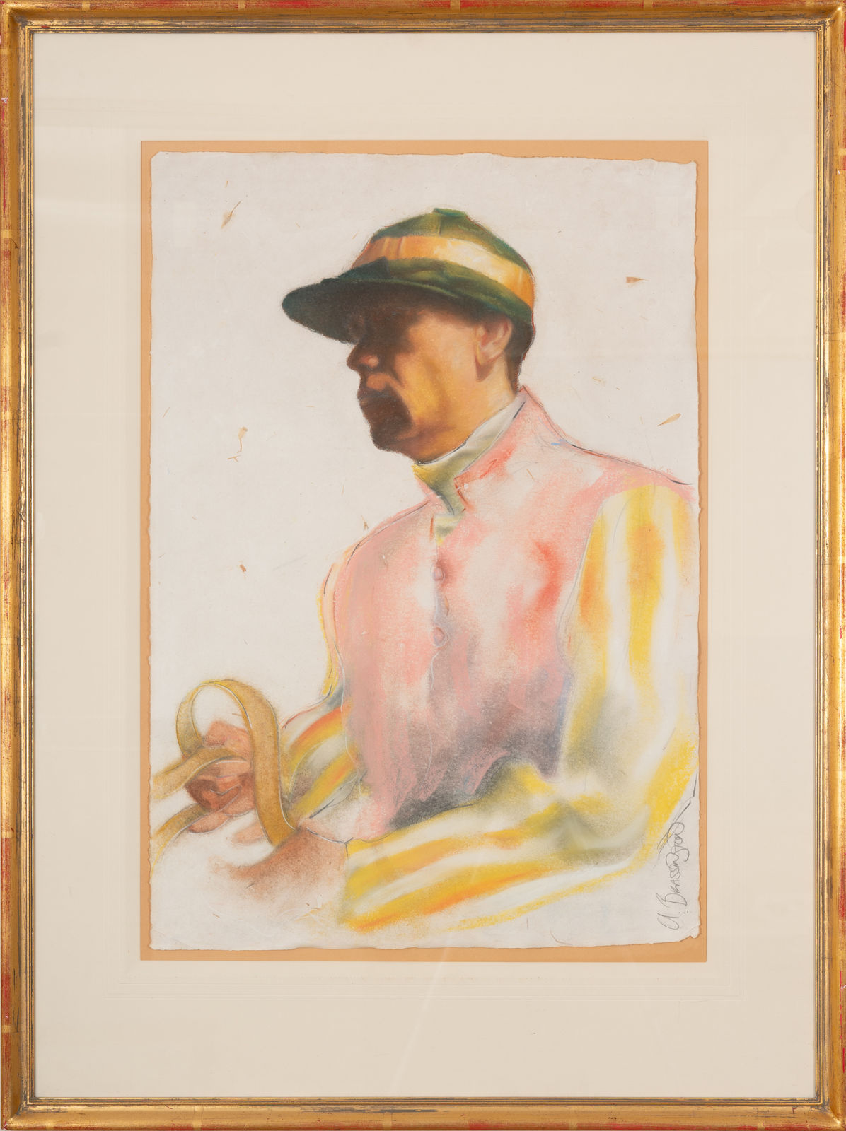 Alan Brassington, Jockey in Yellow and Pink Silks