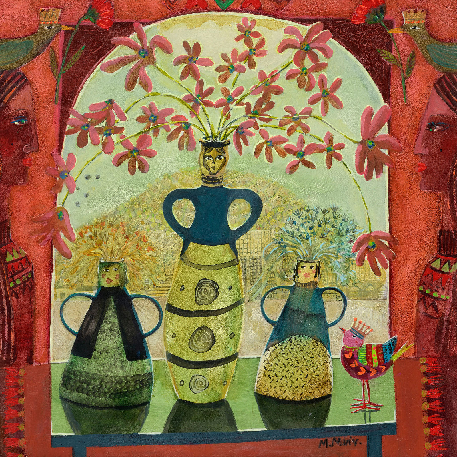 Morag Muir PAI RSW, Fiery Flowers