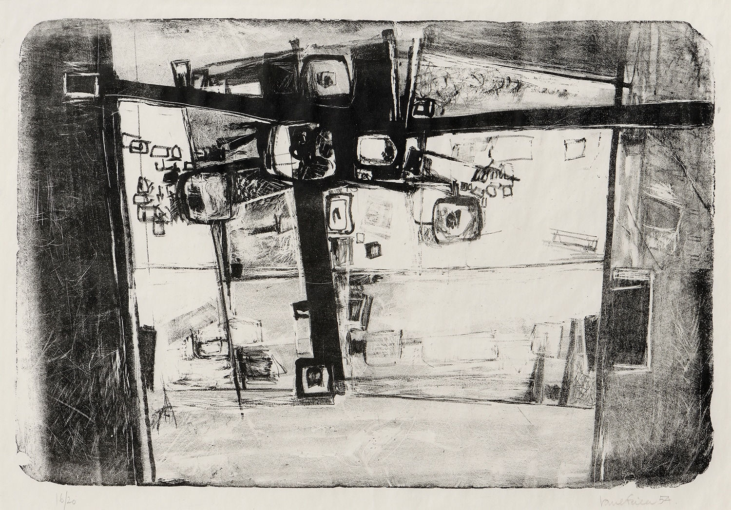 Paul Feiler, Balcony with Beach, ed.16/20, 1954