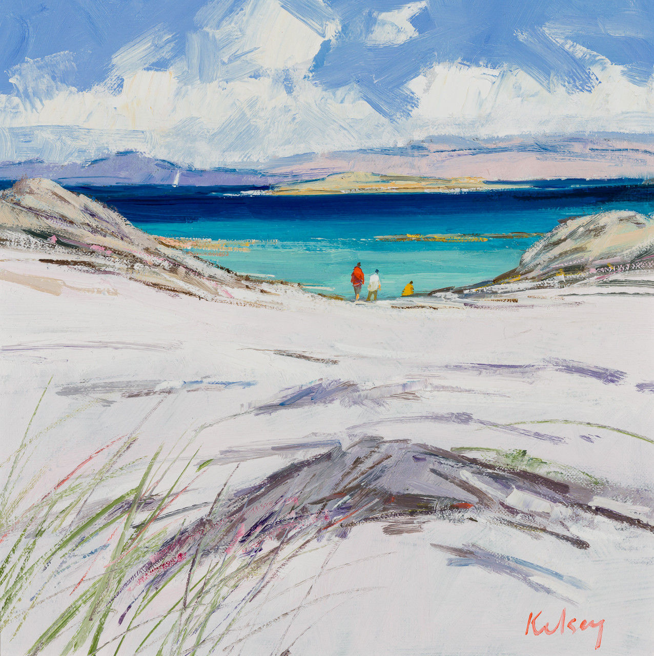 Robert Kelsey DA MUniv PAI FRSA, Figures Heading for the Shore, Iona