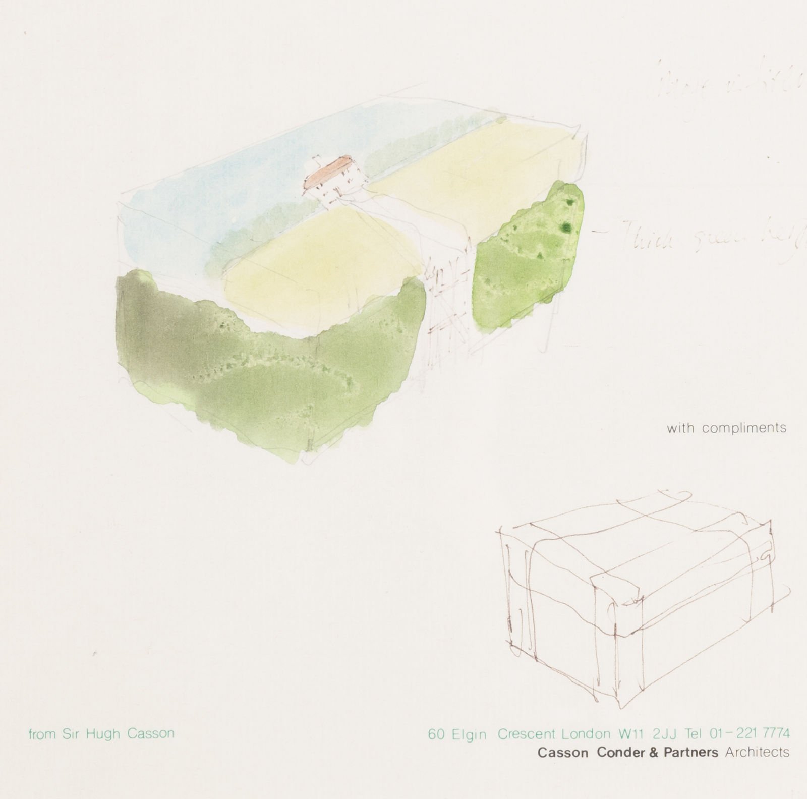 Sir Hugh Casson CH KCVO PPRA, Cottage in a Field