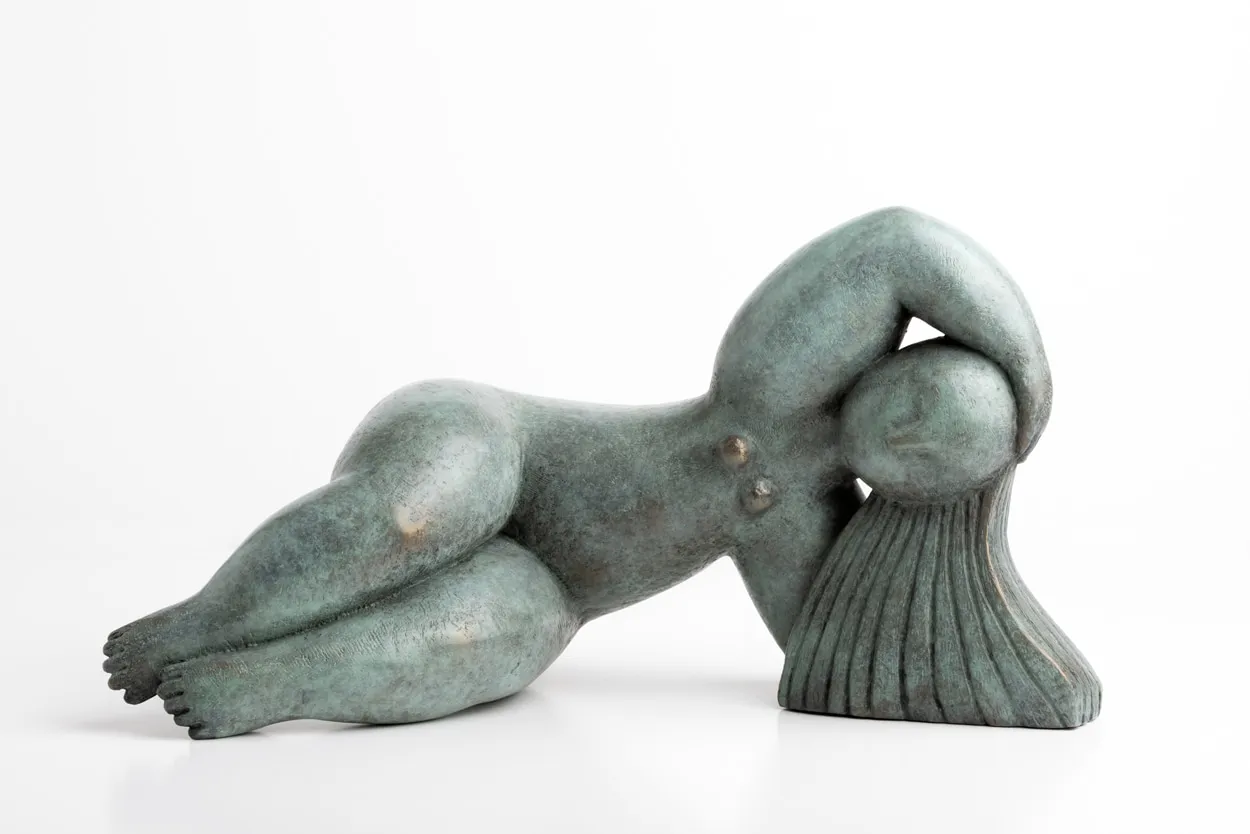 Vanessa Pooley FRSS, Figure on Her Side with Hair ed.2/19