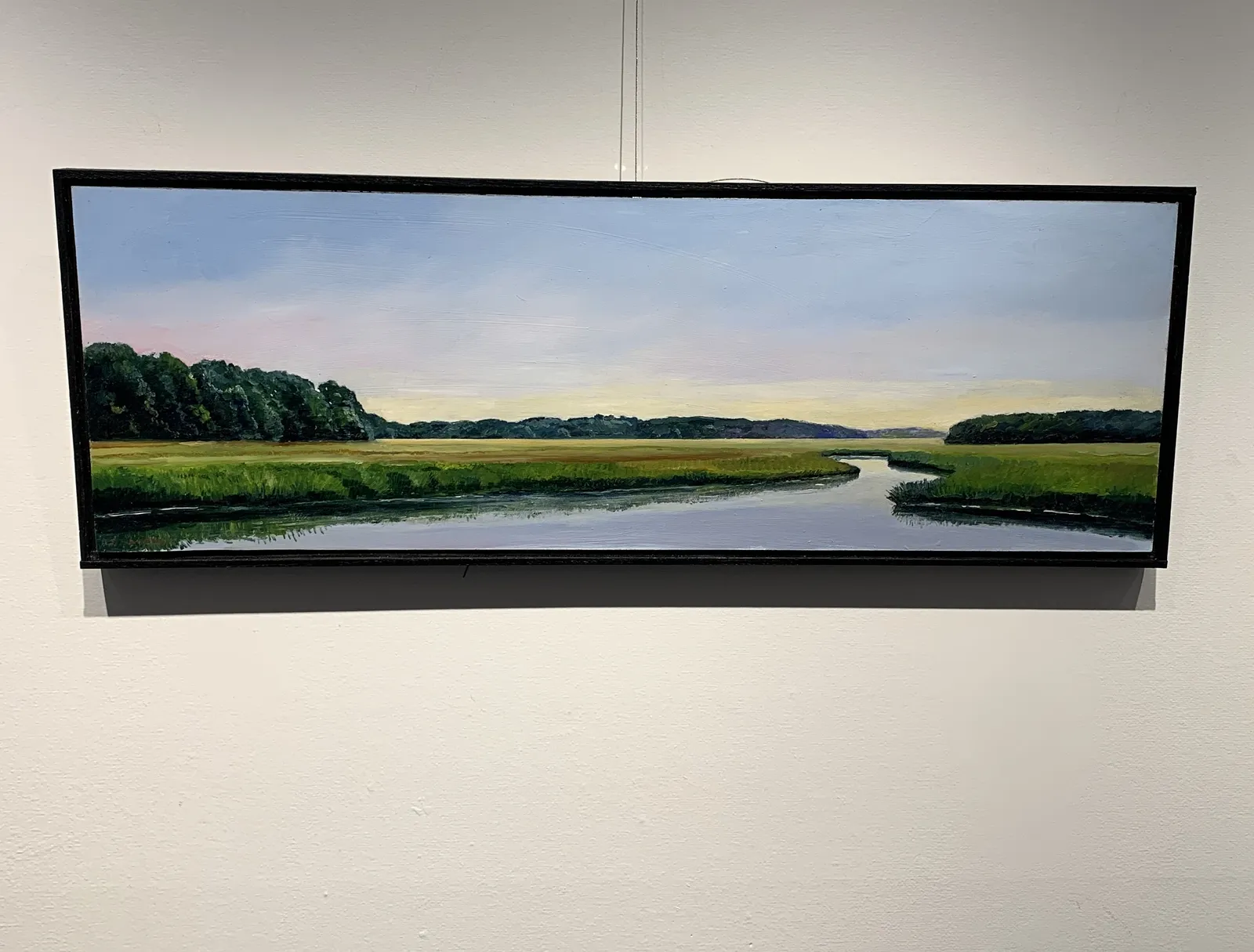 Jonathan Macadam, Sunset on Saltmarsh Newbury, 12x36