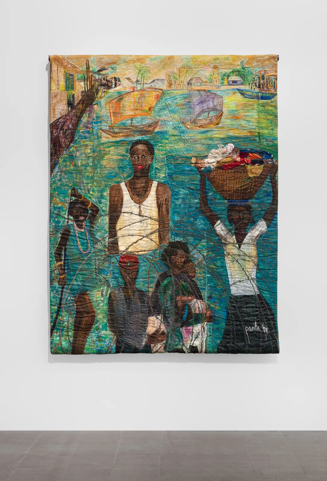 Pacita Abad (1946-2004), Haitians Waiting at Guantanamo Bay, 1994