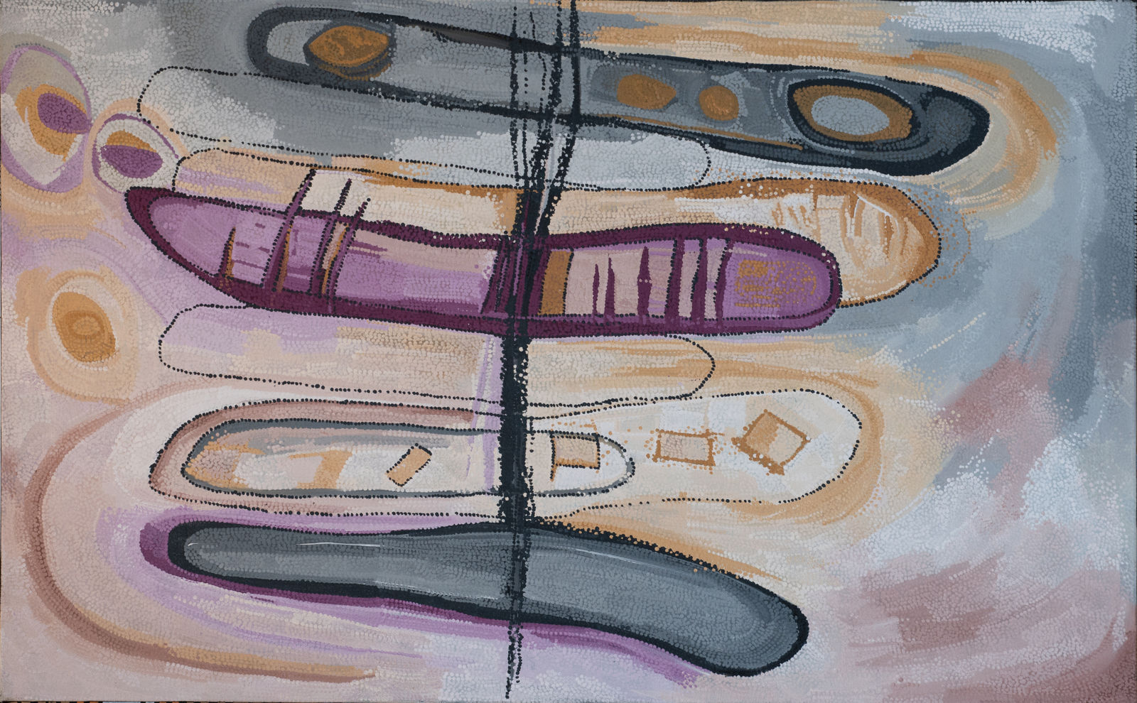 Helen McCarthy Tyalmuty, Message Sticks, 2024