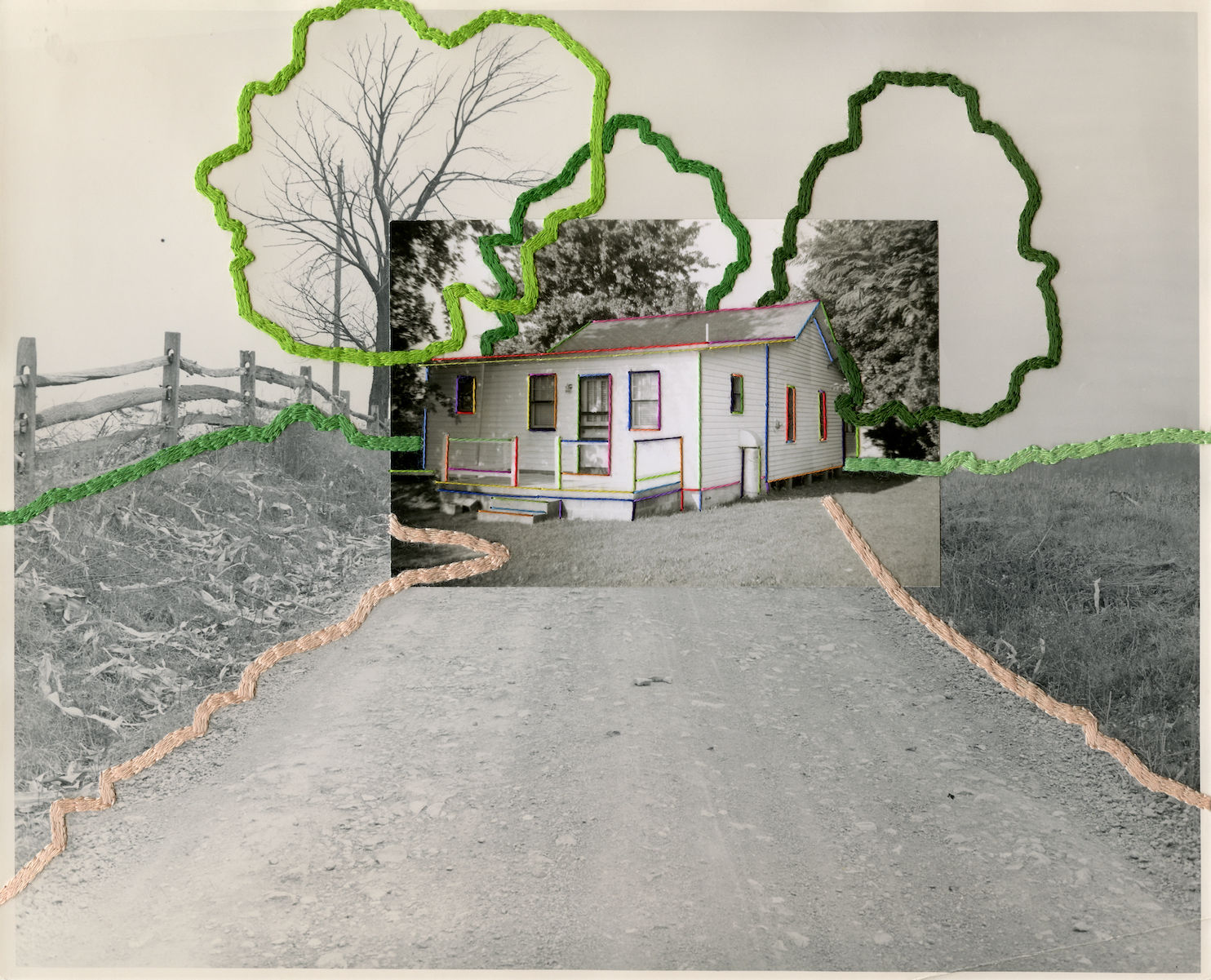 Julie Cockburn, Little House on the Hill, 2017