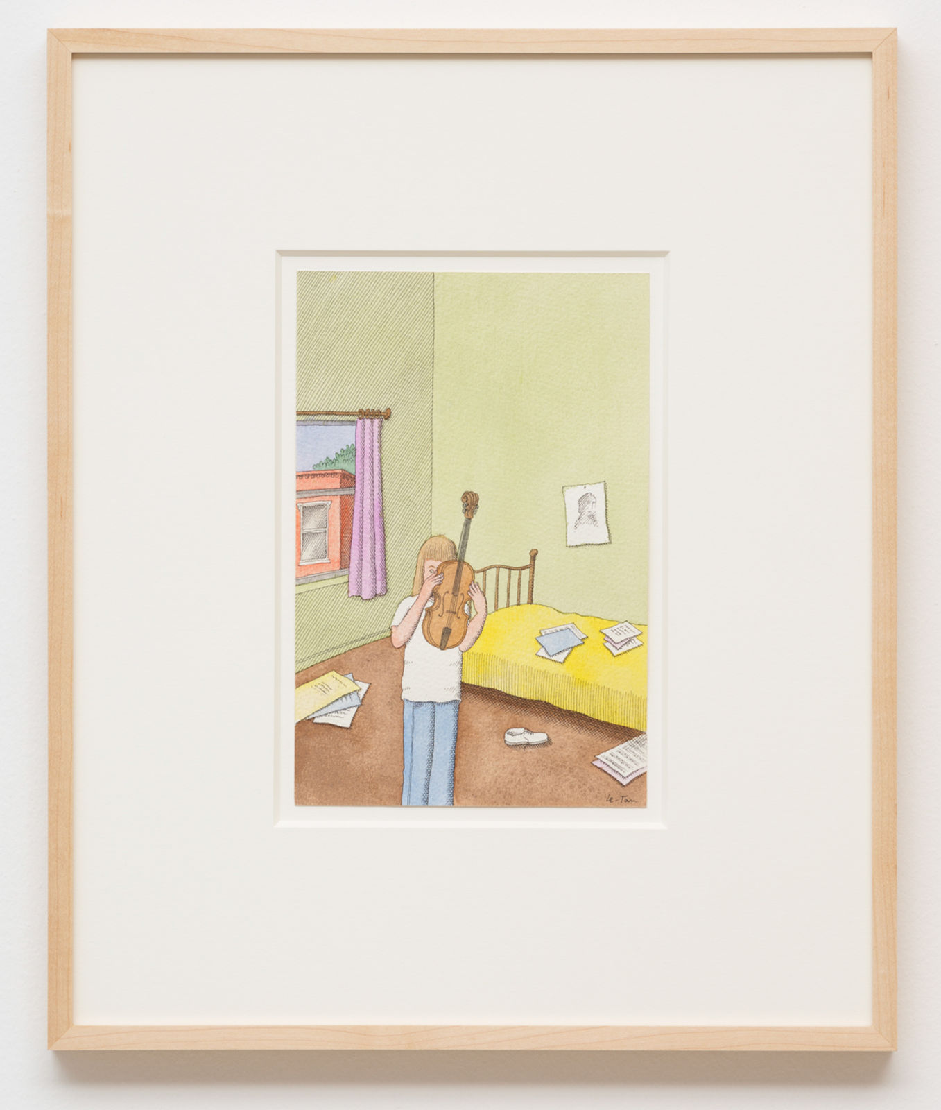 Pierre Le-Tan, Study for a Book Cover (Violin), 1990s