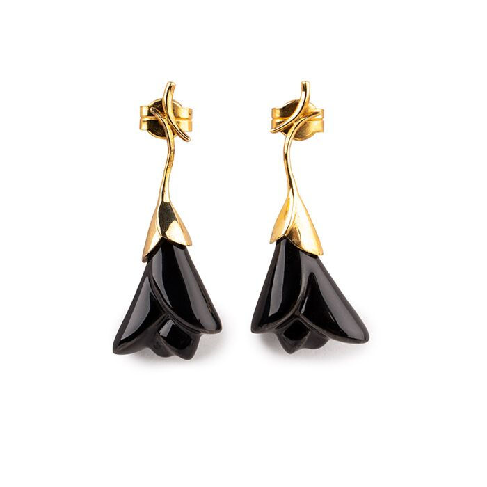 LLADRÓ, Heliconia Short Earrings. Black