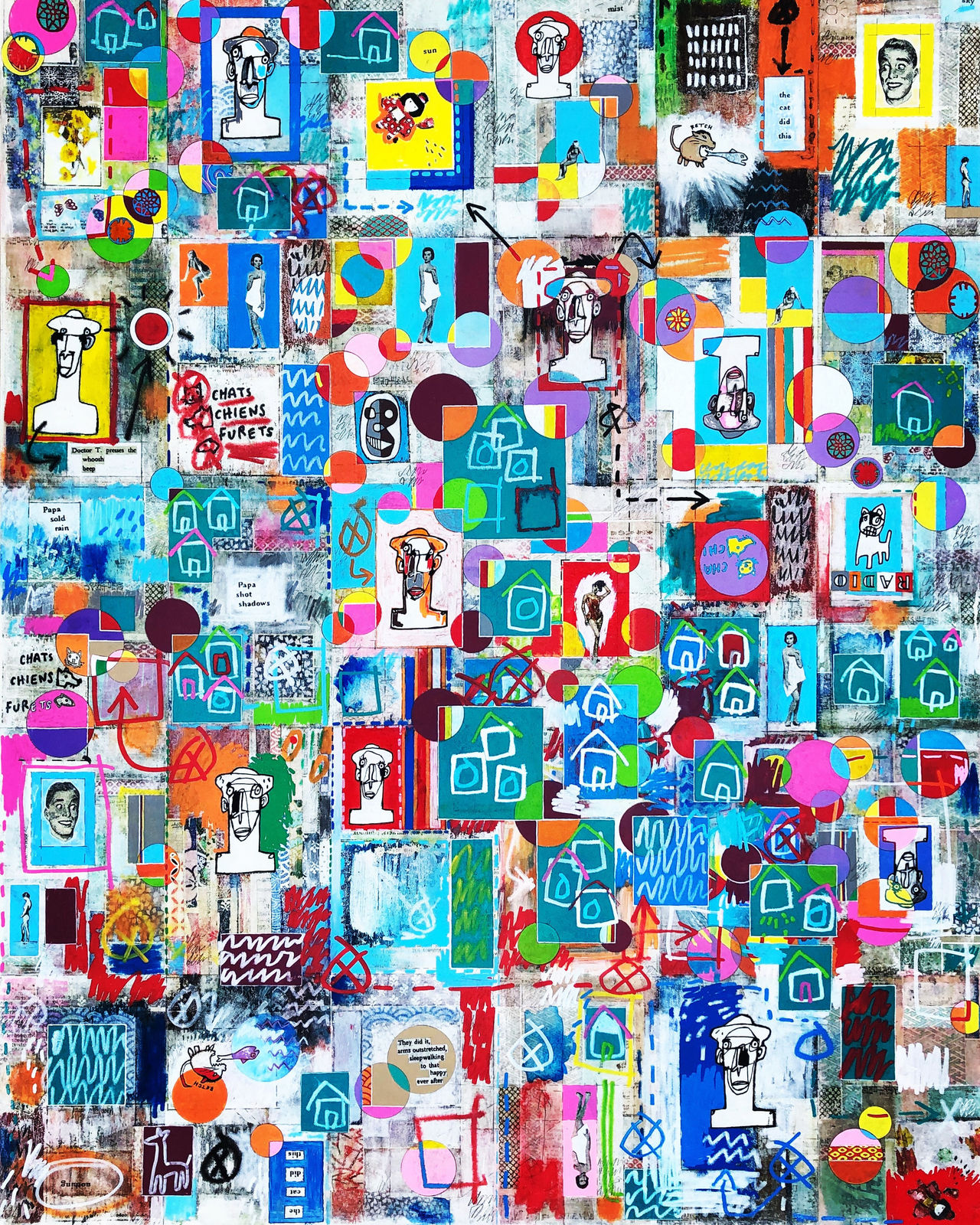 Simon Kirk collage colourful circles