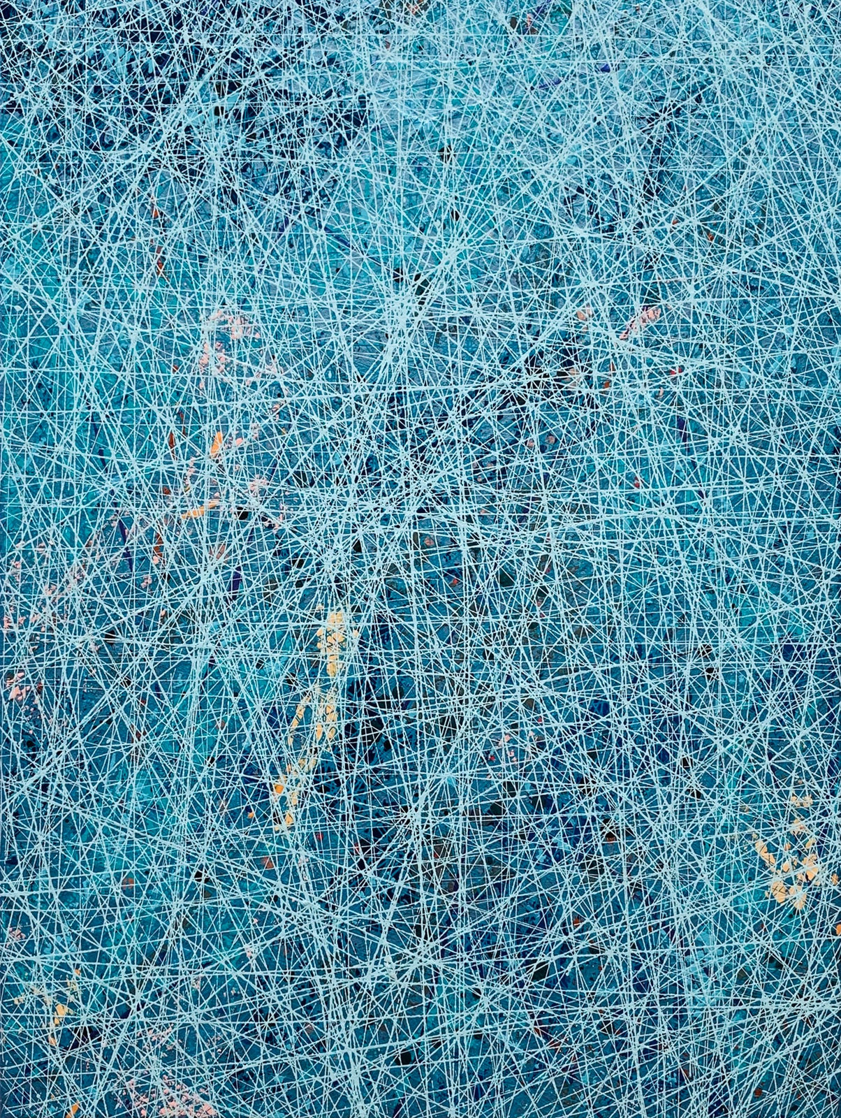 Albert Froling, Artist, Bye Bye Blackbird, 2023, Mixed Media on Cotton Canvas, Blue, Abstract, Turner Art Perspective, Essex Art Gallery