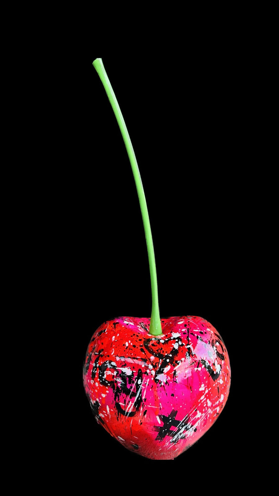 Kirstie Paints, Artist, Small Cherry, Red, Pink, Graffiti, Spray paint, Turner Art Perspective, Essex Chelmsford Art Gallery