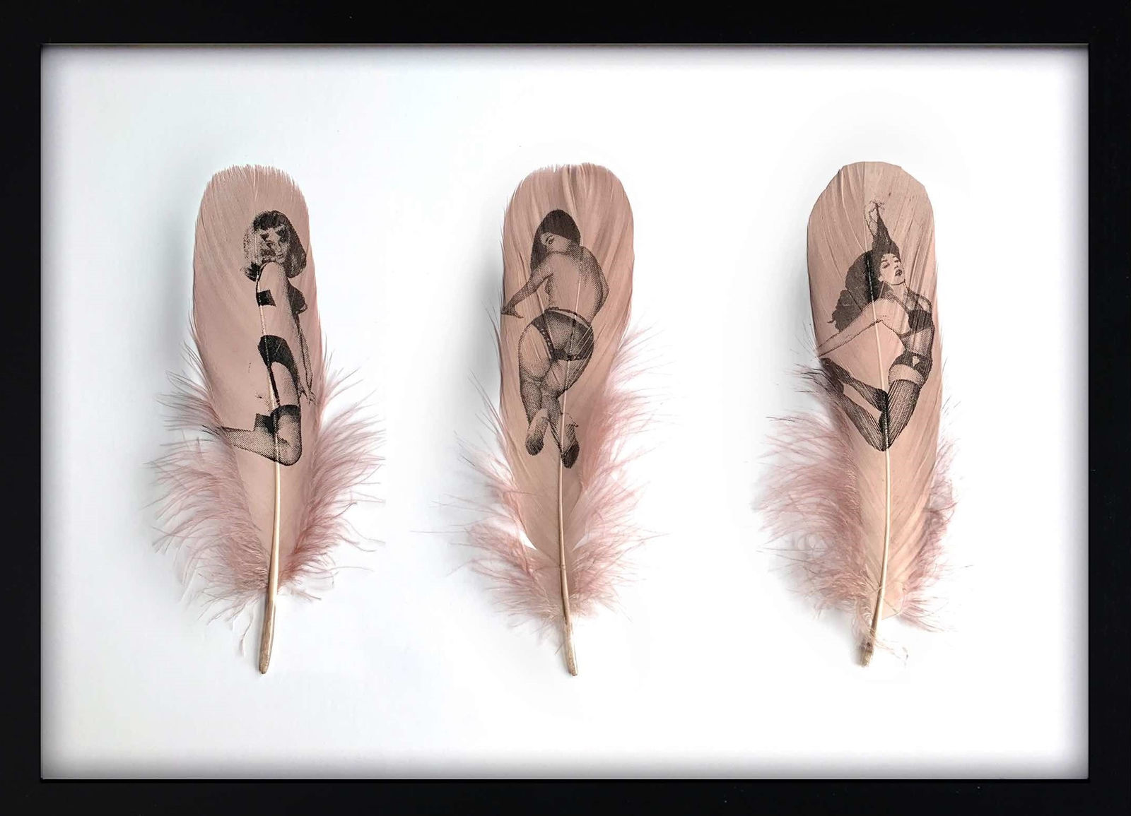 Cassandra Yap, Artist, Three Pin Ups in Fawn, Pink, Pin-up girls, Turner Art Perspective, Essex Chelmsford Art Gallery