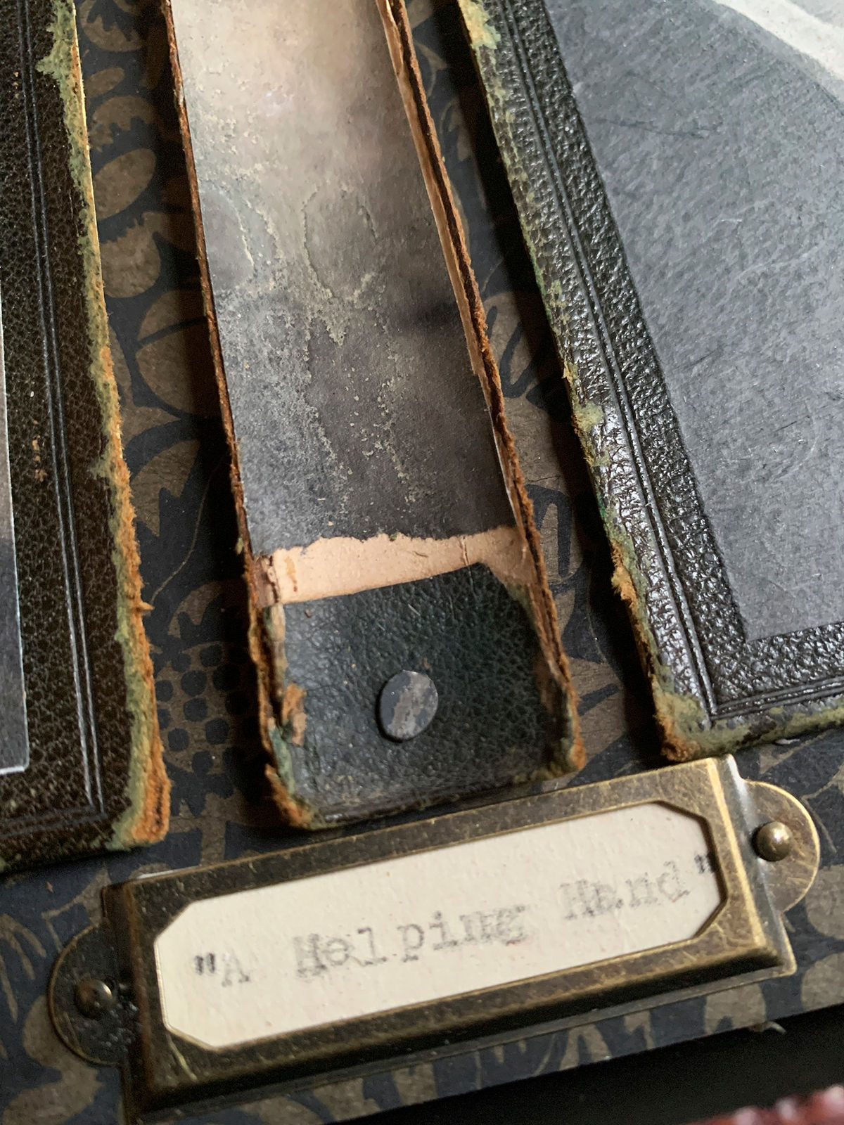 Vintage wooden story box, photographed x-ray hand