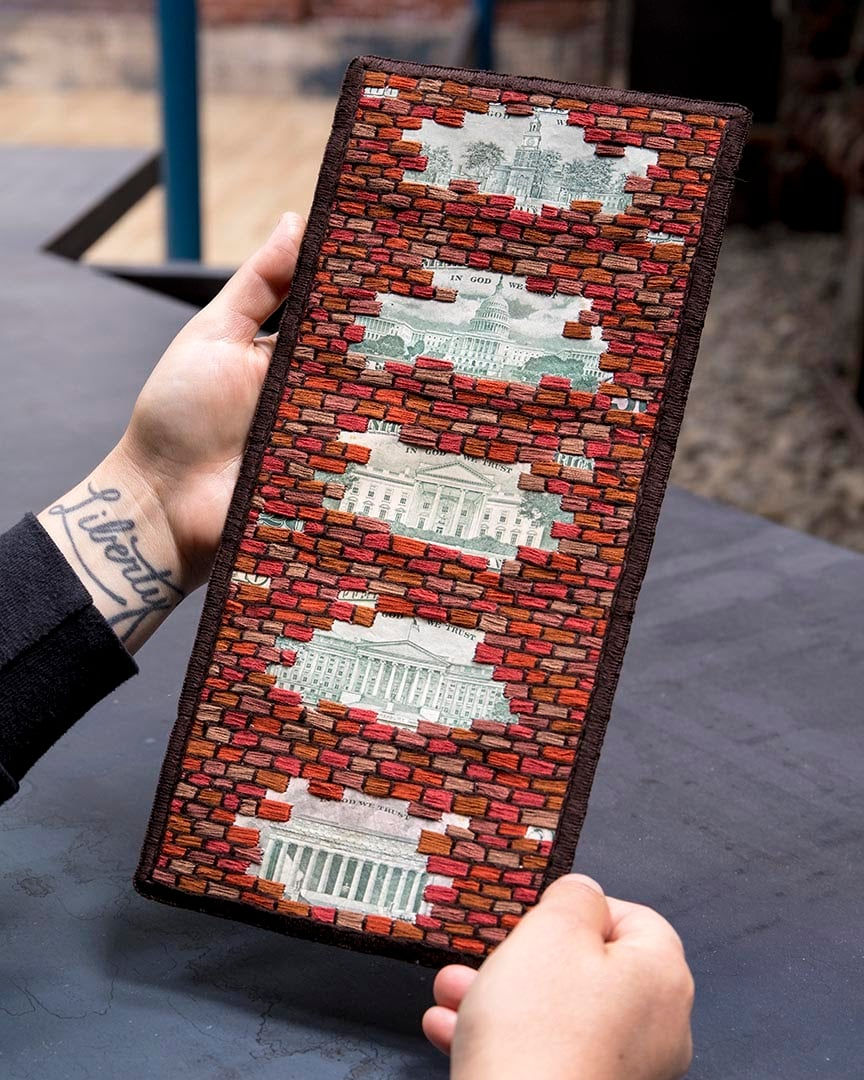 Stacey Lee Webber, Mixed Bills: Brick Wall Voyeur (1x5), 2021