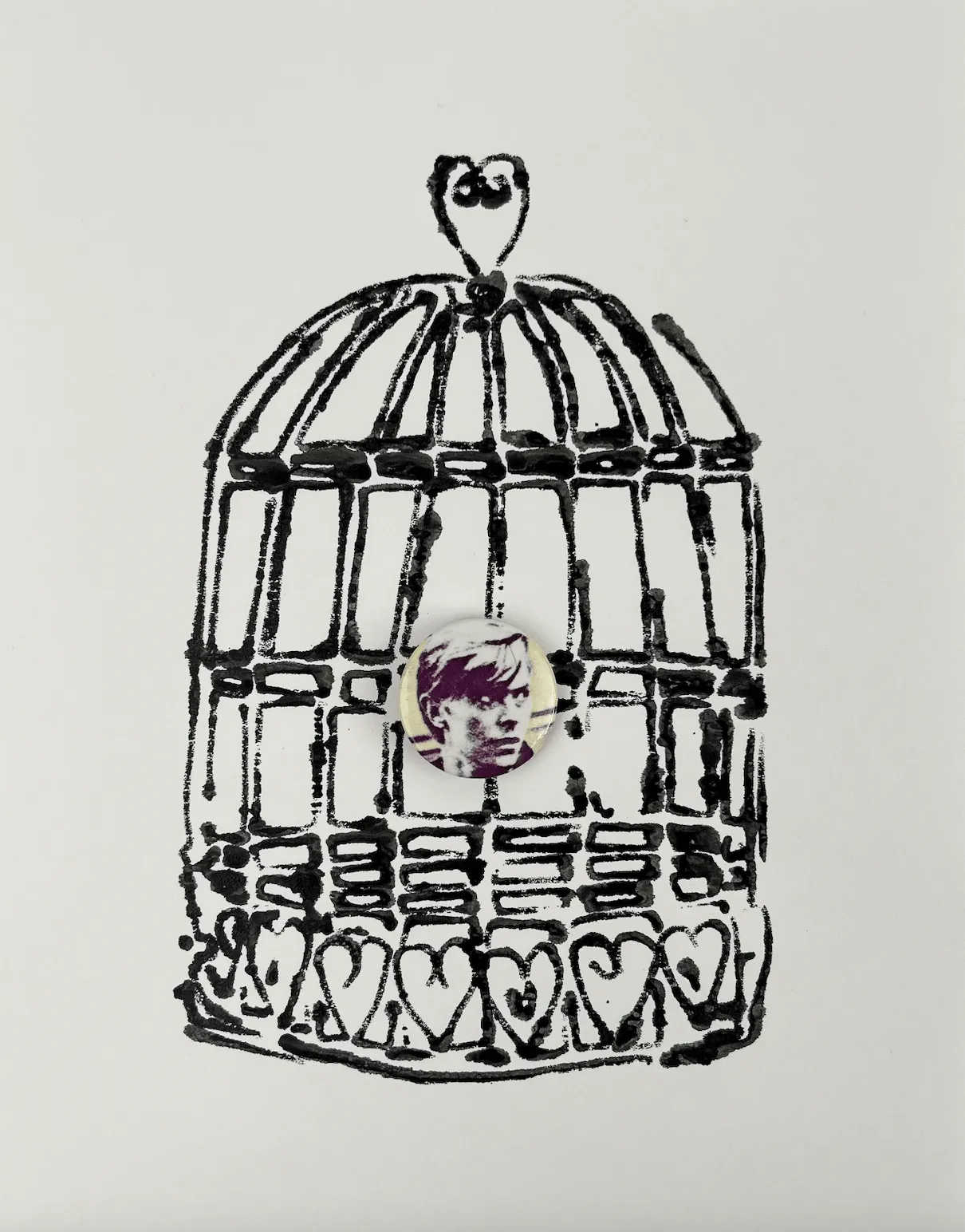 Todd Pavlisko, Untitled (Bird Cage David Bowie), 2023