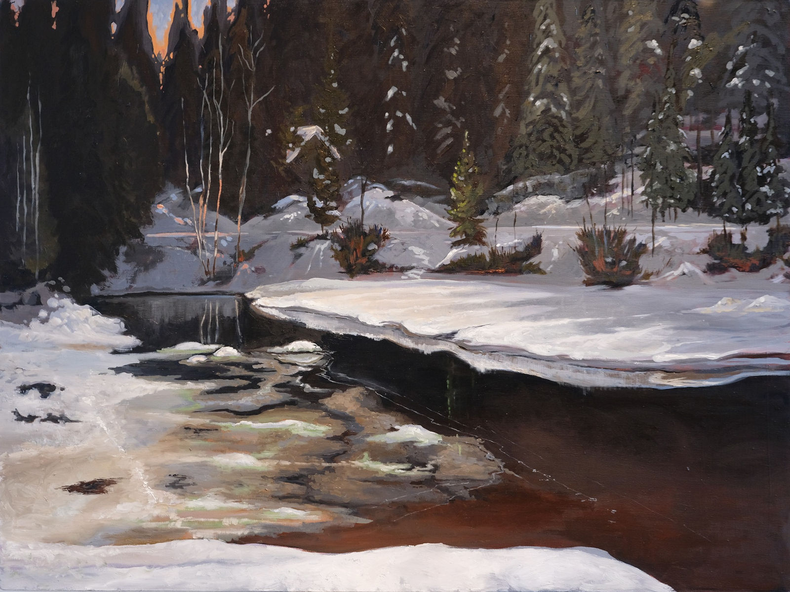 Chuck Beamish, Open Water in December, Canoe Lake, 2024