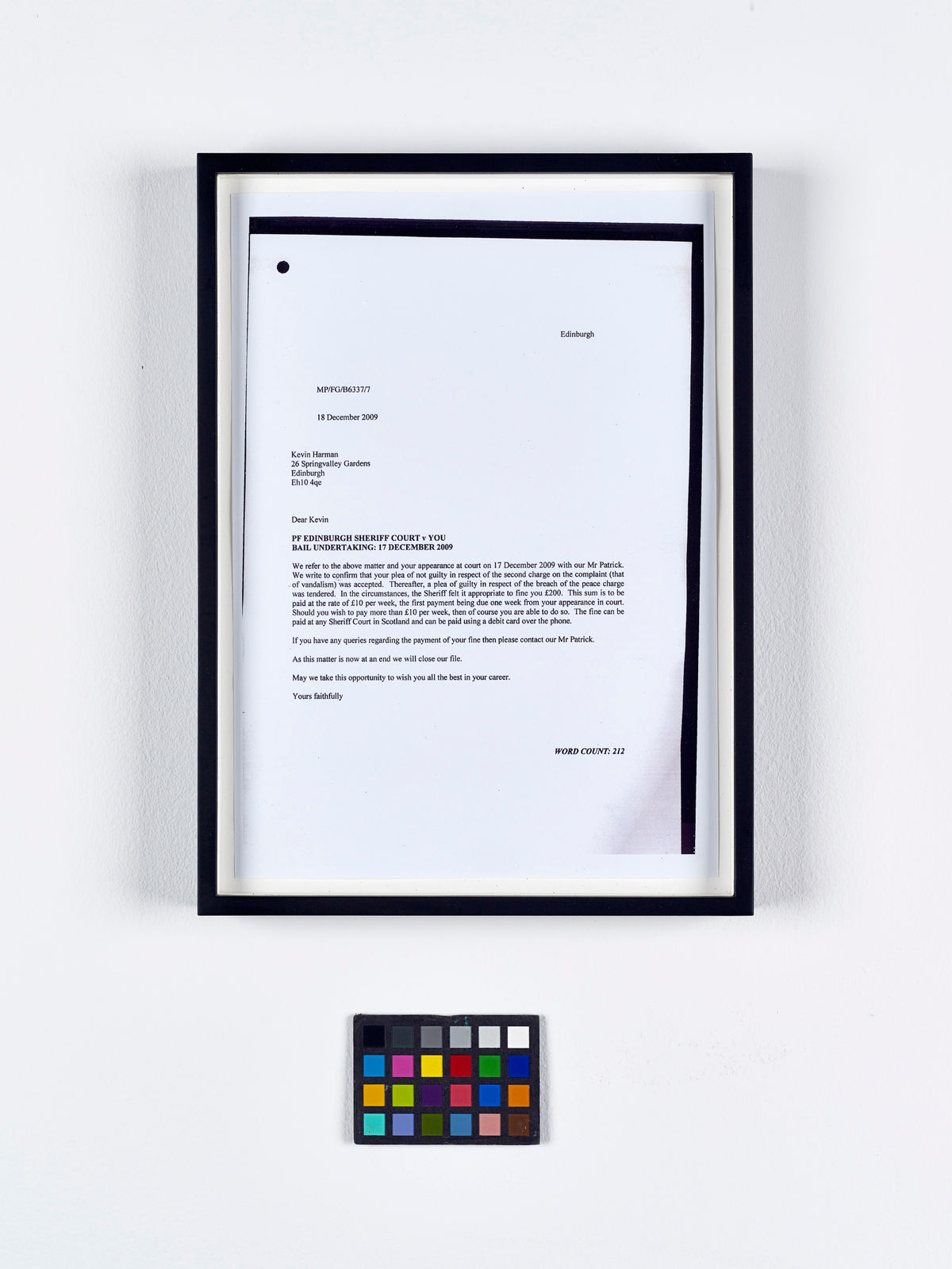 Kevin Harman, Brick - Window in situ, 2010