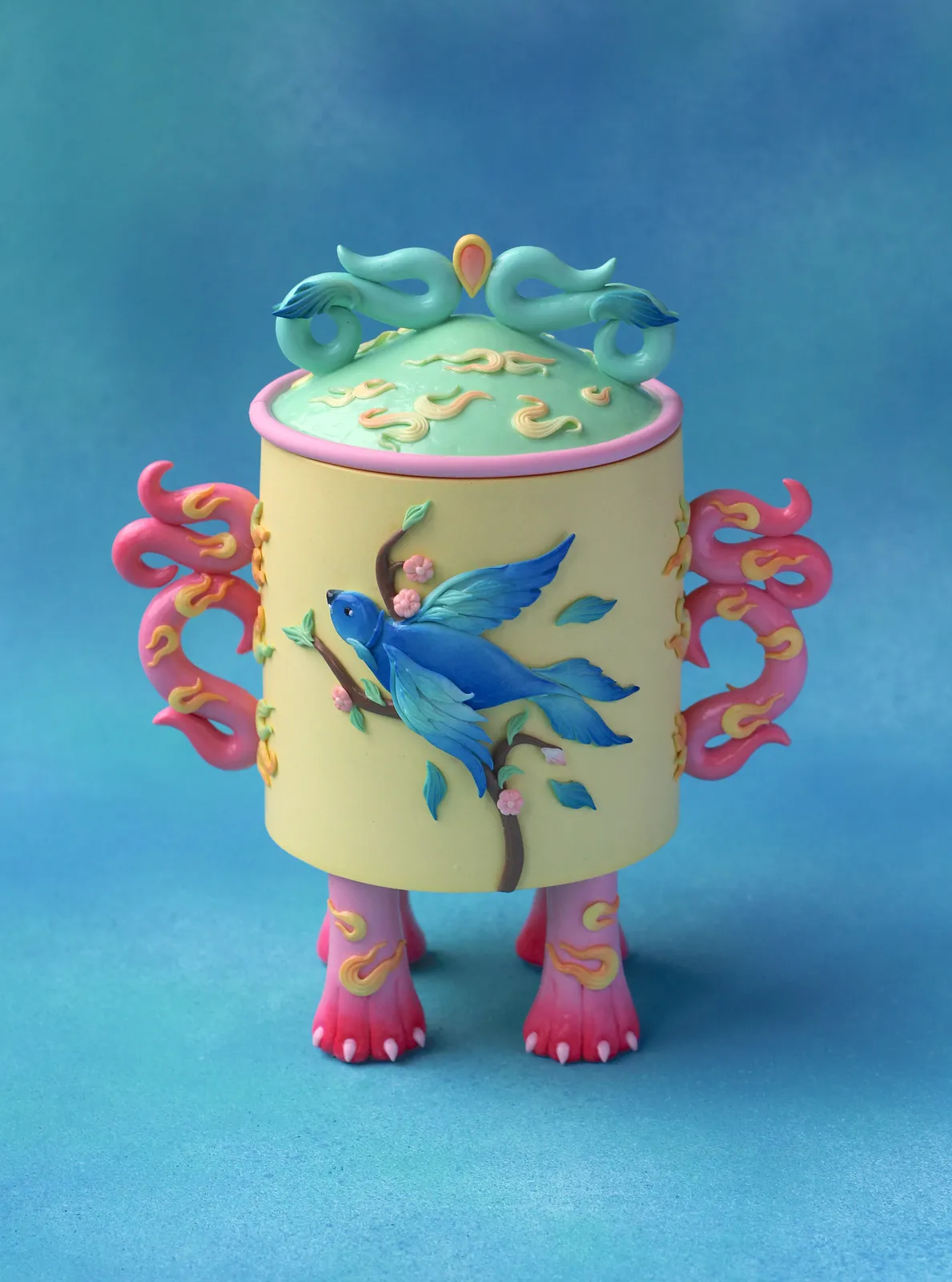 Hannah Lim, Blossom and Blue Bird Snuff Bottle, 2026