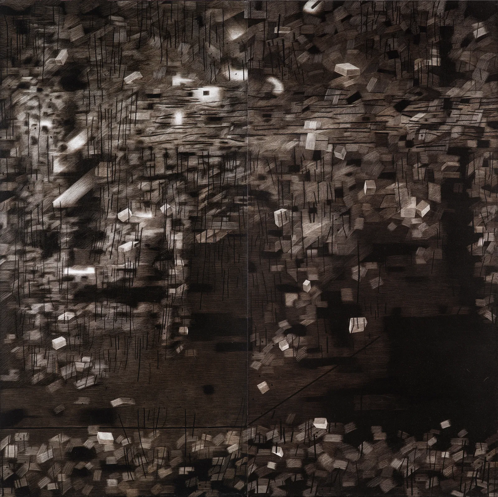Rameshwar Broota, Untitled (diptych), 2023