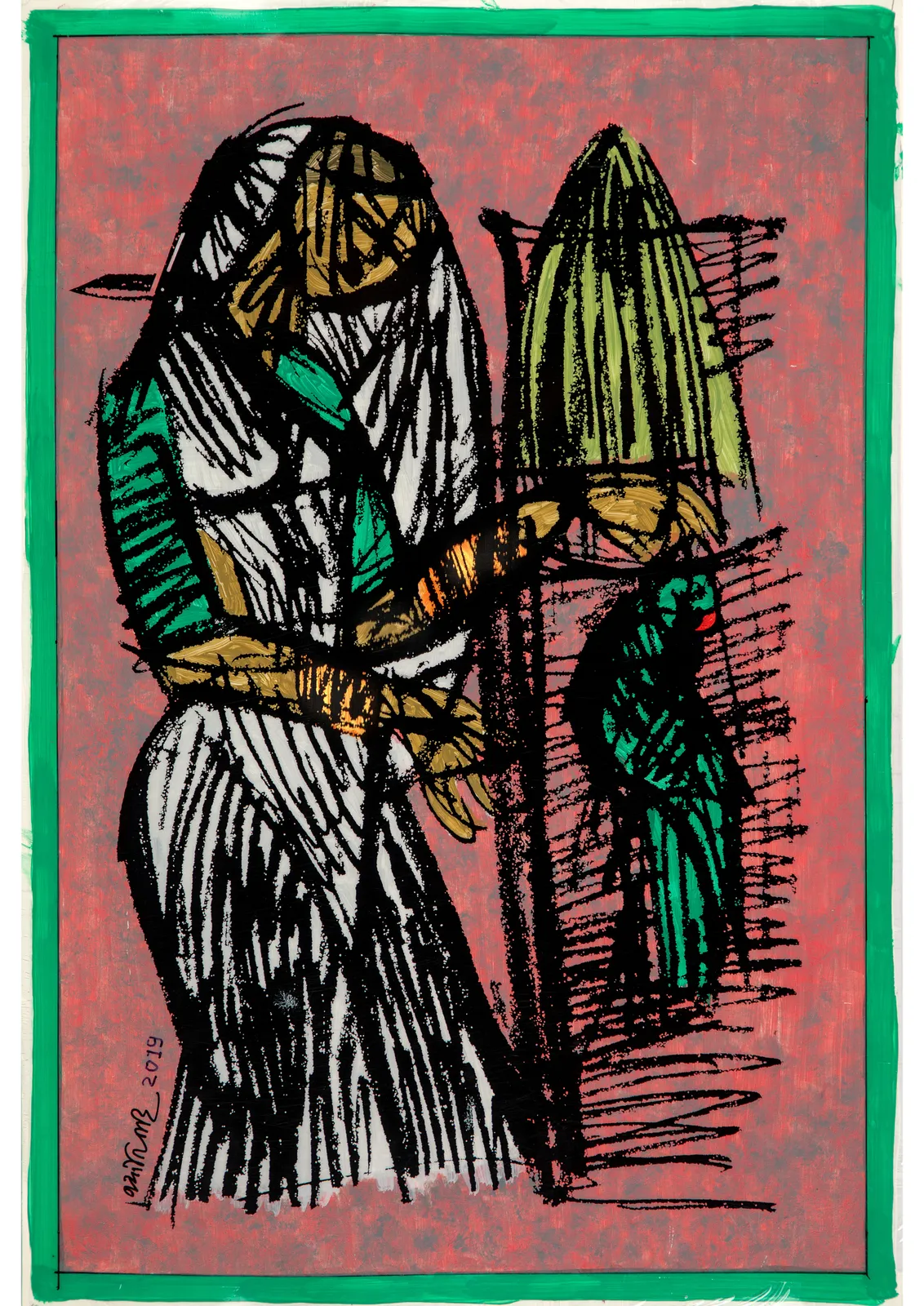 Jyoti Bhatt, Green Bird, 2019