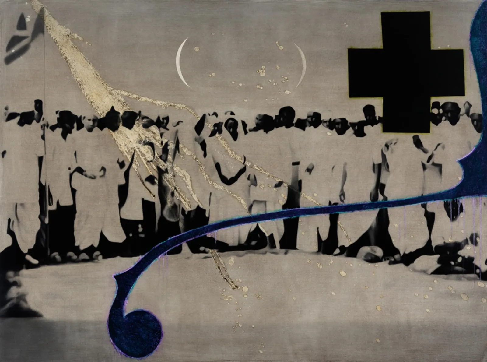 Atul Dodiya, Breaking The Salt Law, Pinjarat , April 1930, 2015