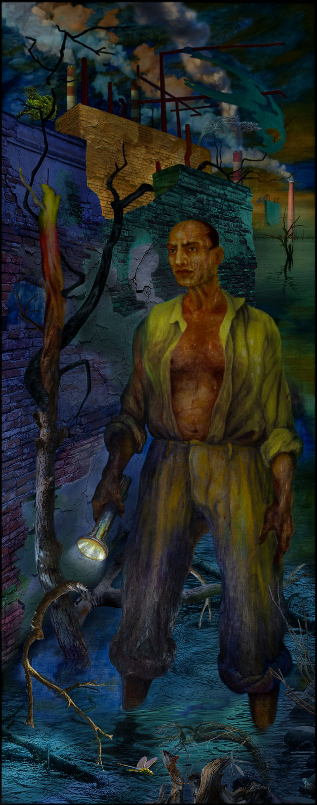 Ranbir Kaleka, Man with Torch, 2022