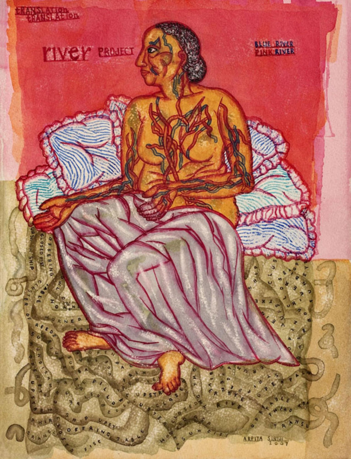 Arpita Singh, The river project, 2007