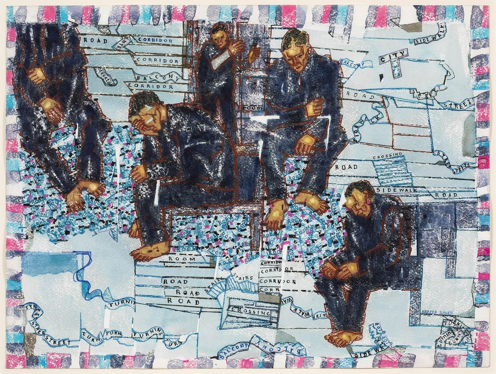 Arpita Singh, The room and the street, 2019