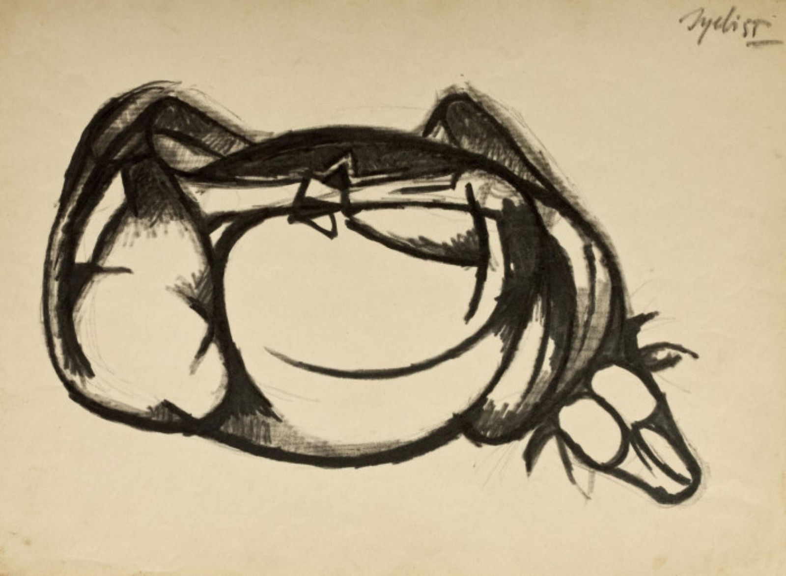 Tyeb Mehta, Trussed Bull, 1955