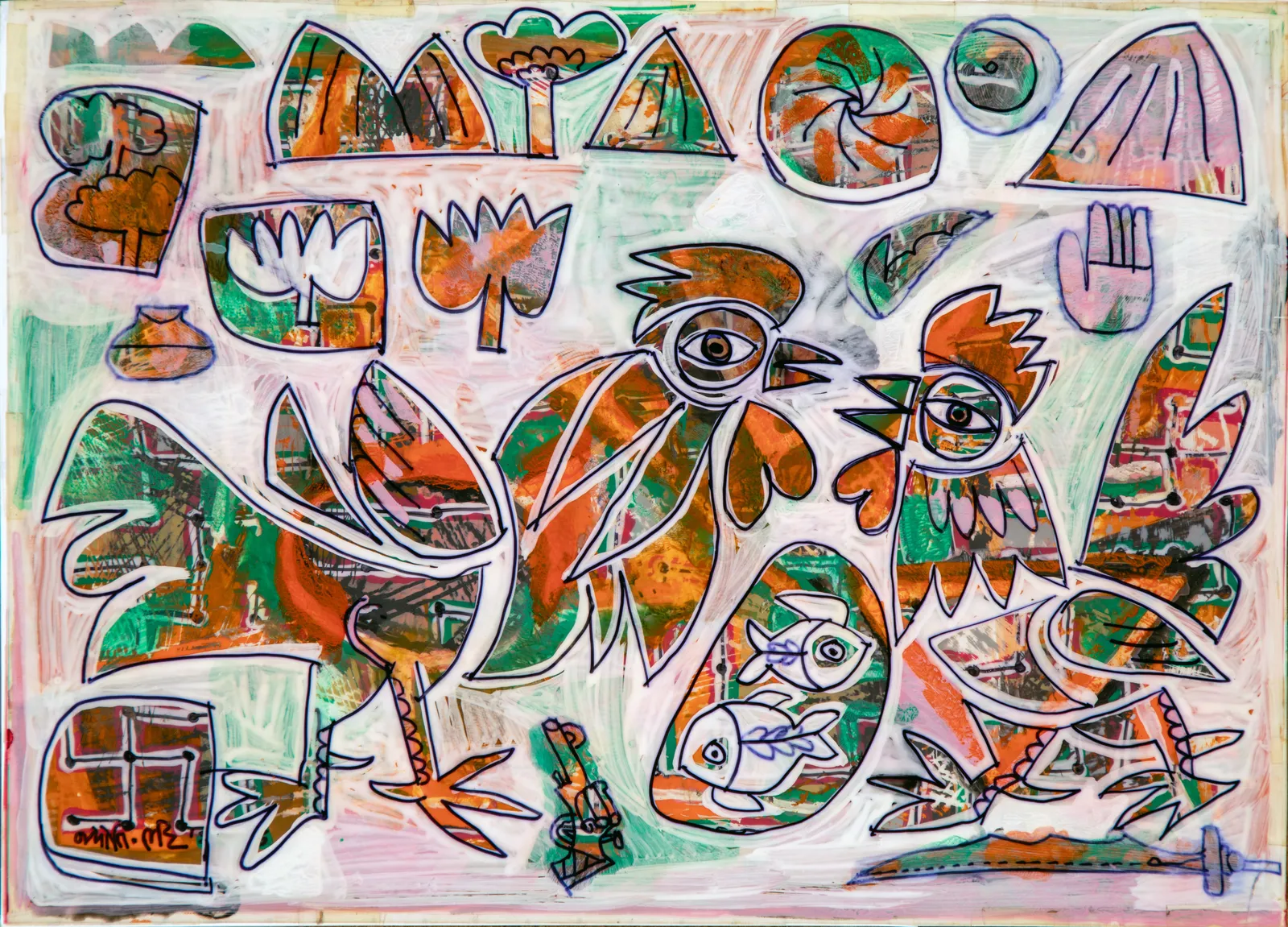 Jyoti Bhatt, Cock Fight , 2005