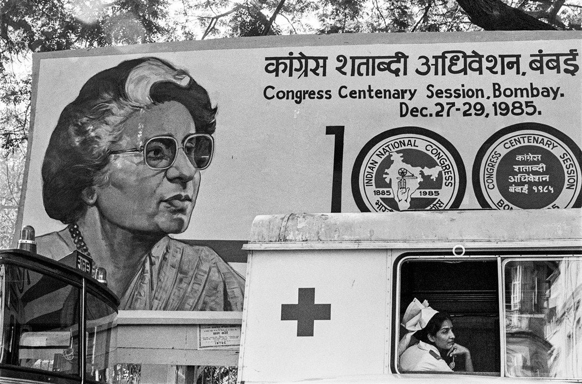 Sooni Taraporevala, Nurse and poster of Indira Gandhi at the Congress Centenary Session, Bombay, 1985