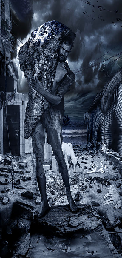 Ranbir Kaleka, Man with Quilt, 2022