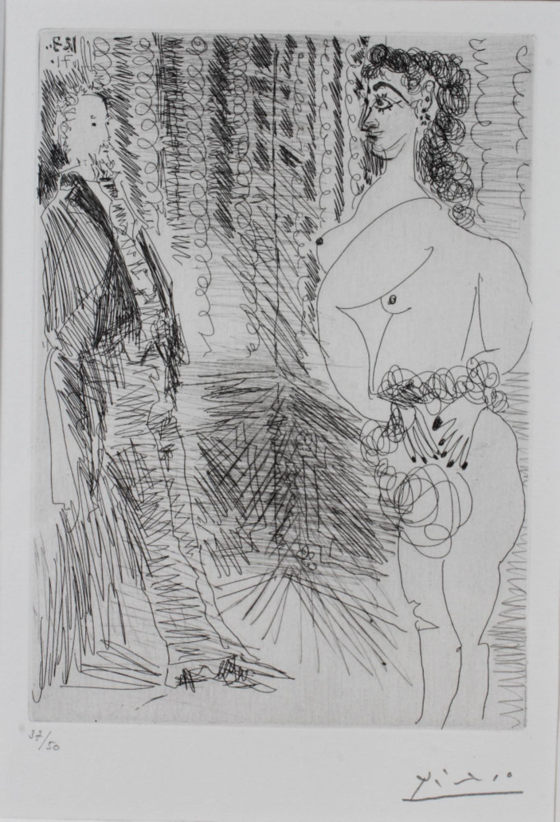 Pablo Picasso, Le Cabinet Particulier - Degas et une jeune fille (Edition: 37/50)