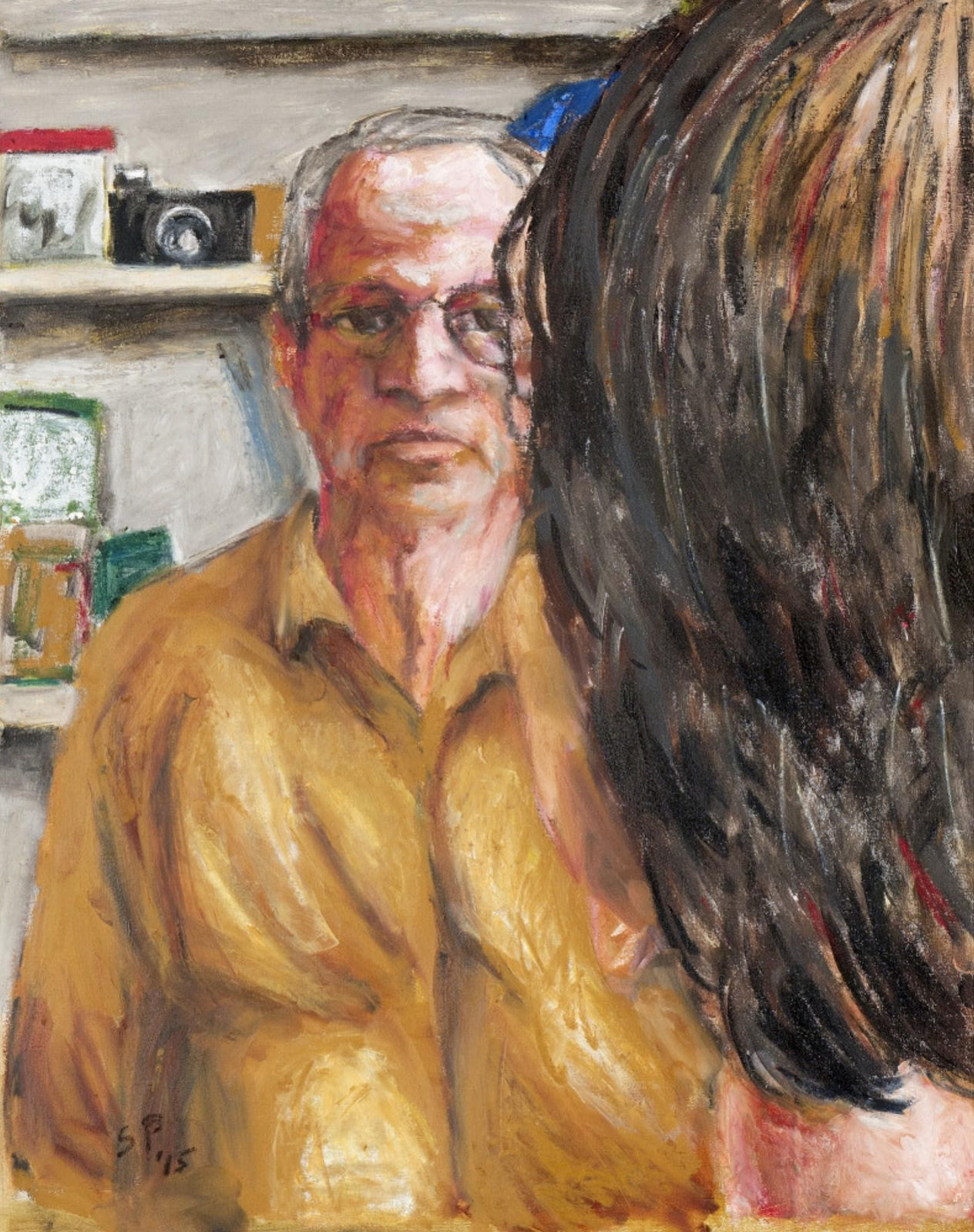 Sudhir Patwardhan, Self-Portrait with Camera, 2016