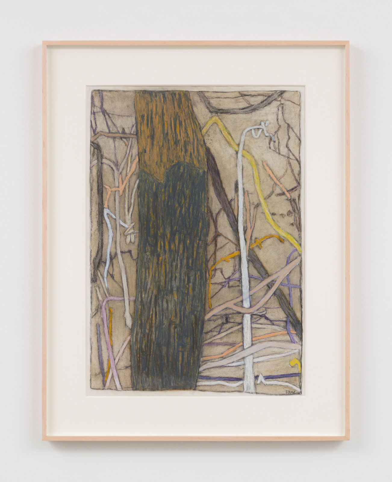 beige drawing of a tree