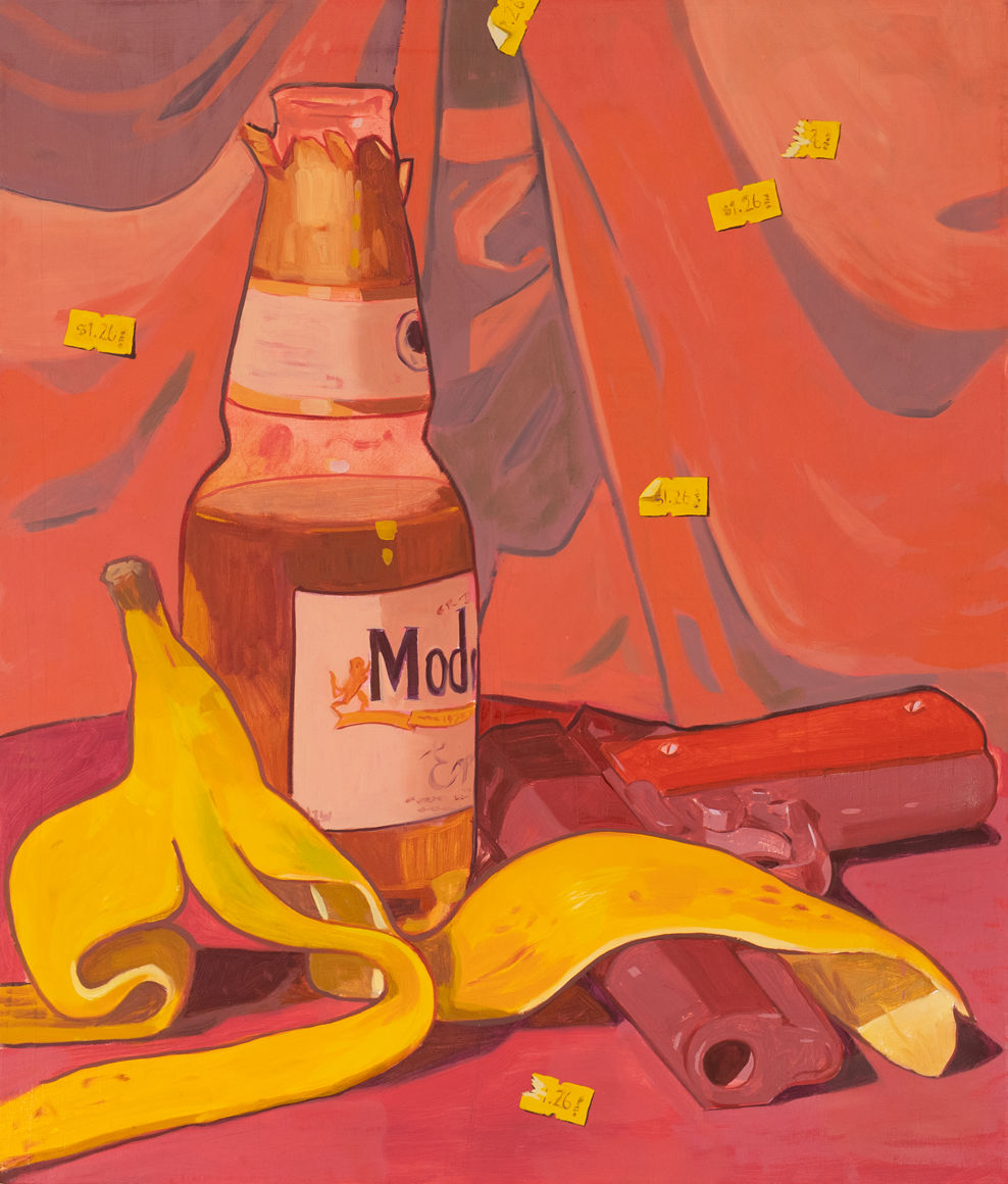 Austin Alphonse, Untitled (Modelo, Banana, and a Gun), 2023