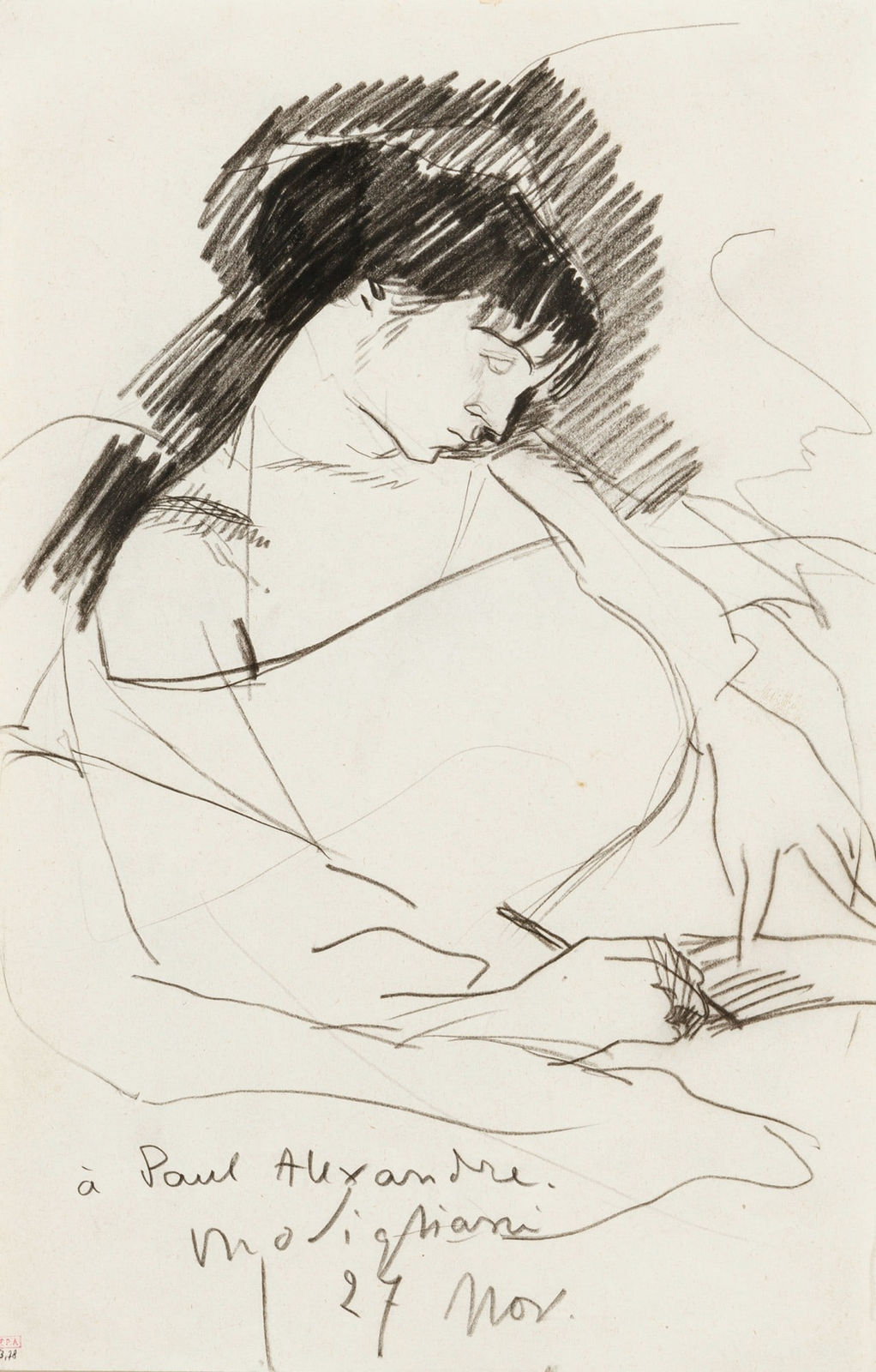 Amedeo Modigliani, Maud Abrantès au lit écrivant