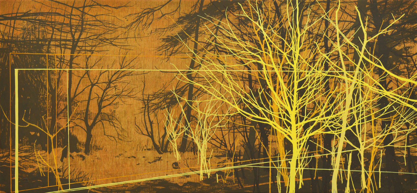 Andrew Mackenzie, Clearing, pale yellow structure, 2025